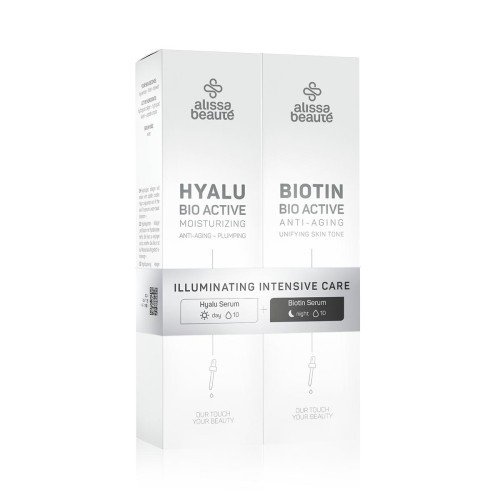 Комплект серуми за анти-ейдж грижа и изравнпване на тена Alissa Beaute Illuminating Intensive Care, 50 + 50 мл. Комплект серуми за анти-ейдж грижа и изравнпване на тена Alissa Beaute Illuminating Intensive Care, 50 + 50 мл.
