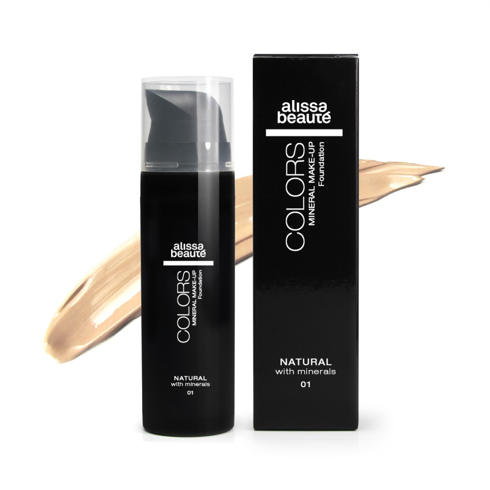 Минерален фон дьо тен в светло бежово Alissa Beaute Mineral Make Up Foundation 01, 35 мл.