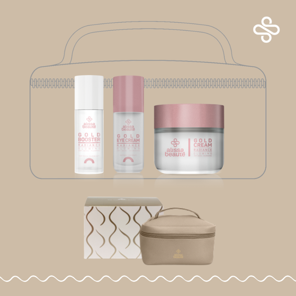 Подаръчен промо комплект за антиейдж грижа с 24 каратово злато Alissa Beaute Radiance Gift Set