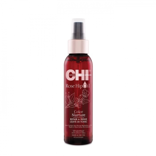 Възстановяващ лосион без изплакване CHI Rose Hip Oil Repair&Shine Leave-In Tonic, 118 мл Възстановяващ лосион без изплакване CHI Rose Hip Oil Repair&Shine Leave-In Tonic, 118 мл