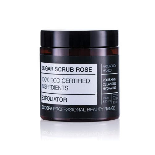Захарен скраб за лице и тяло с роза Eco Spa Sugar Scrub Rose Exfoliator, 250 мл Захарен скраб за лице и тяло с роза Eco Spa Sugar Scrub Rose Exfoliator, 250 мл