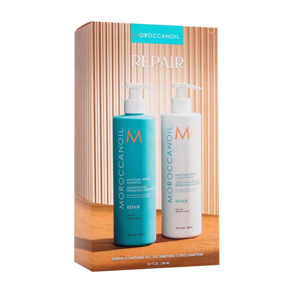 Комплект шампоан и балсам за възстановяване на суха и увредена коса Moroccanoil Repair Duo 2 x 500 мл