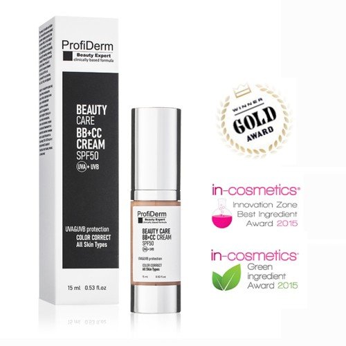 Мултифункционален ВB+CC Крем Profi Derm Beauty Care SPF 50, 15 мл.
