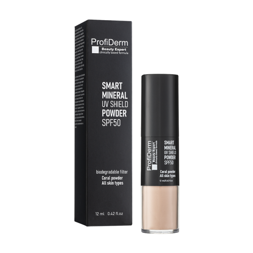 Profiderm Smart Mineral UV Shield Powder SPF 50 - Mineral Coral Powder with Sunscreens SPF 50, 12 ml