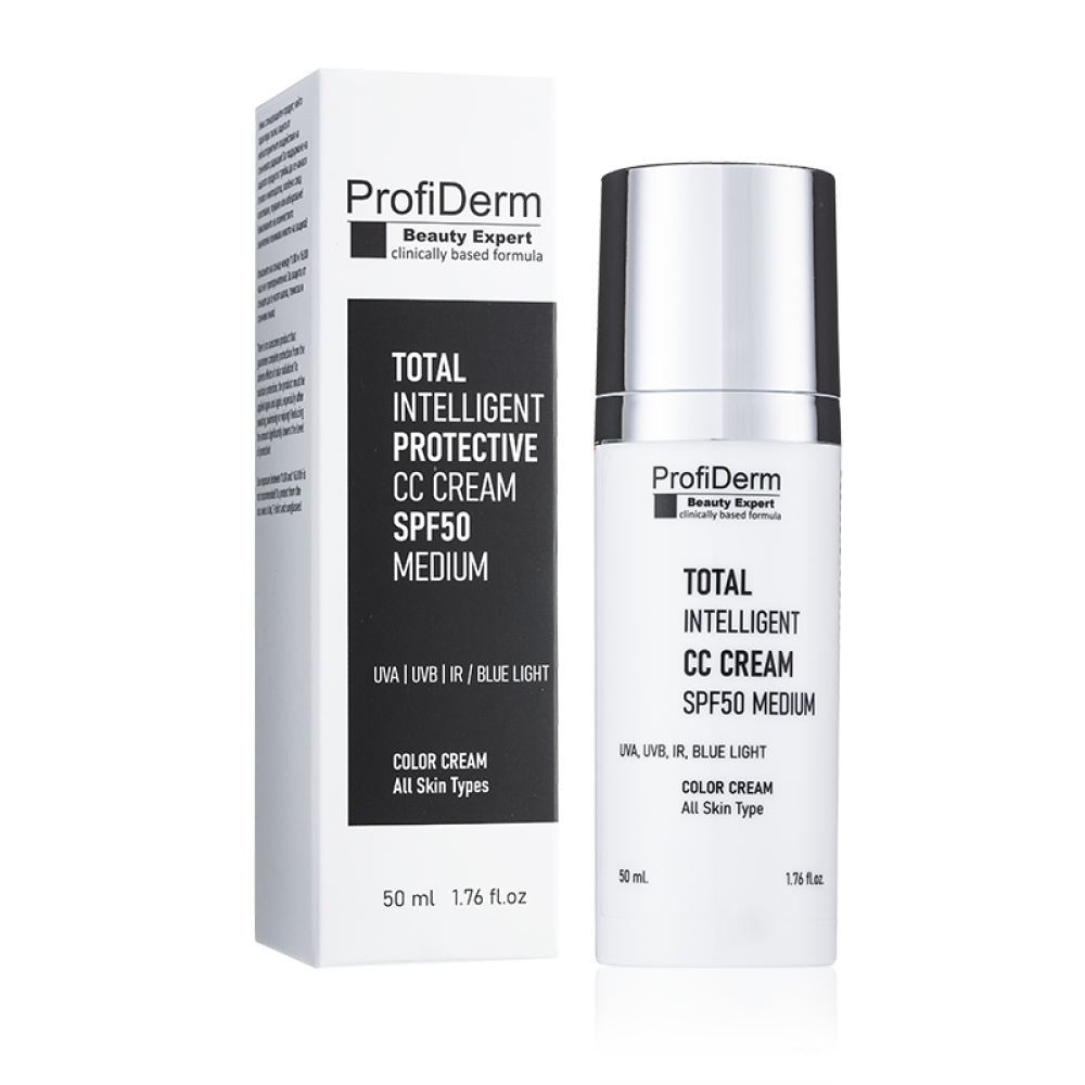 Слънцезащитен оцветен TiPi CC крем ProfiDerm Beauty Expert Color Cream SPF50 Medium, 50 мл