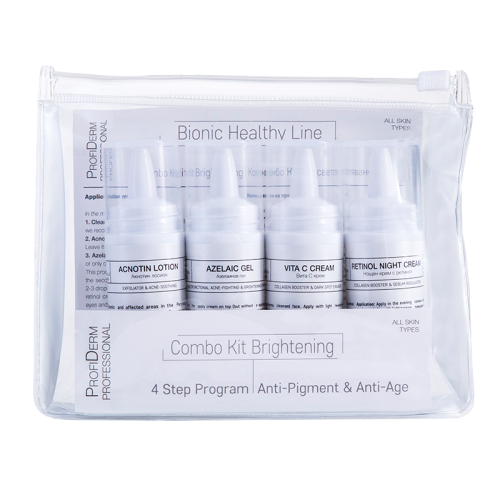 Изсветляващ комбо кит против пигментни петна Profiderm Combo Kit Brightening, 4 x 20 мл Изсветляващ комбо кит против пигментни петна Profiderm Combo Kit Brightening, 4 x 20 мл
