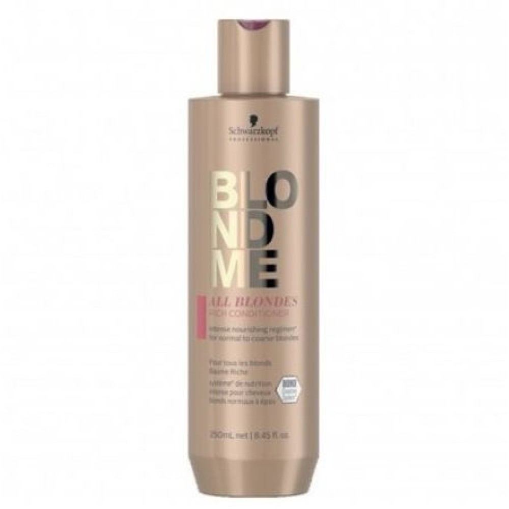 Интензивен подхранващ балсам за увредена руса и изсветлена коса Schwarzkopf Professional BlondMe All Blondes Rich Conditioner 250ml