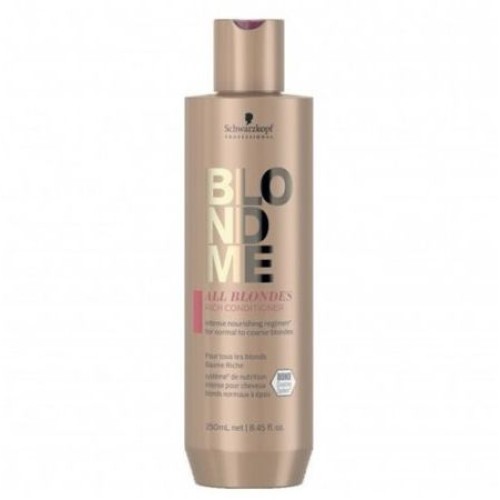 Интензивен подхранващ балсам за увредена руса и изсветлена коса Schwarzkopf Professional BlondMe All Blondes Rich Conditioner 250ml Интензивен подхранващ балсам за увредена руса и изсветлена коса Schwarzkopf Professional BlondMe All Blondes Rich Conditioner 250ml