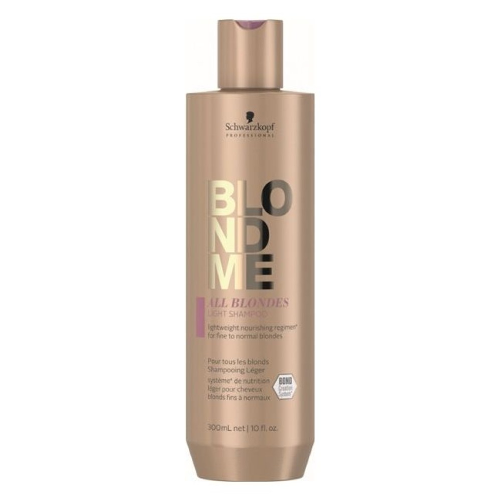 Лек подхранващ шампоан за тънка руса коса Schwarzkopf Professional BlondMe All Blondes Light Shampoo 300ml