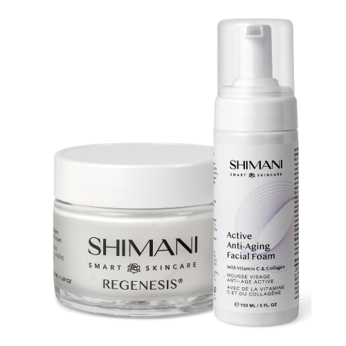 Комплект Shimani измивна пяна с витамин Ц и колаген 150 мл + регенериращ анти-ейдж крем с колаген 50 мл Комплект Shimani измивна пяна с витамин Ц и колаген 150 мл + регенериращ анти-ейдж крем с колаген 50 мл