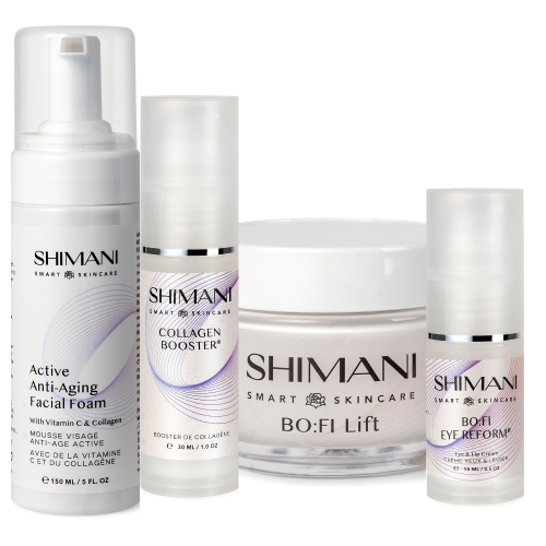 Shimani комплект за цялостна лифтинг грижа измивна пяна 150 мл + колагенов серум 30 мл + околоочен крем 15 мл + лифтинг крем с колаген 50 мл Shimani комплект за цялостна лифтинг грижа измивна пяна 150 мл + колагенов серум 30 мл + околоочен крем 15 мл + лифтинг крем с колаген 50 мл