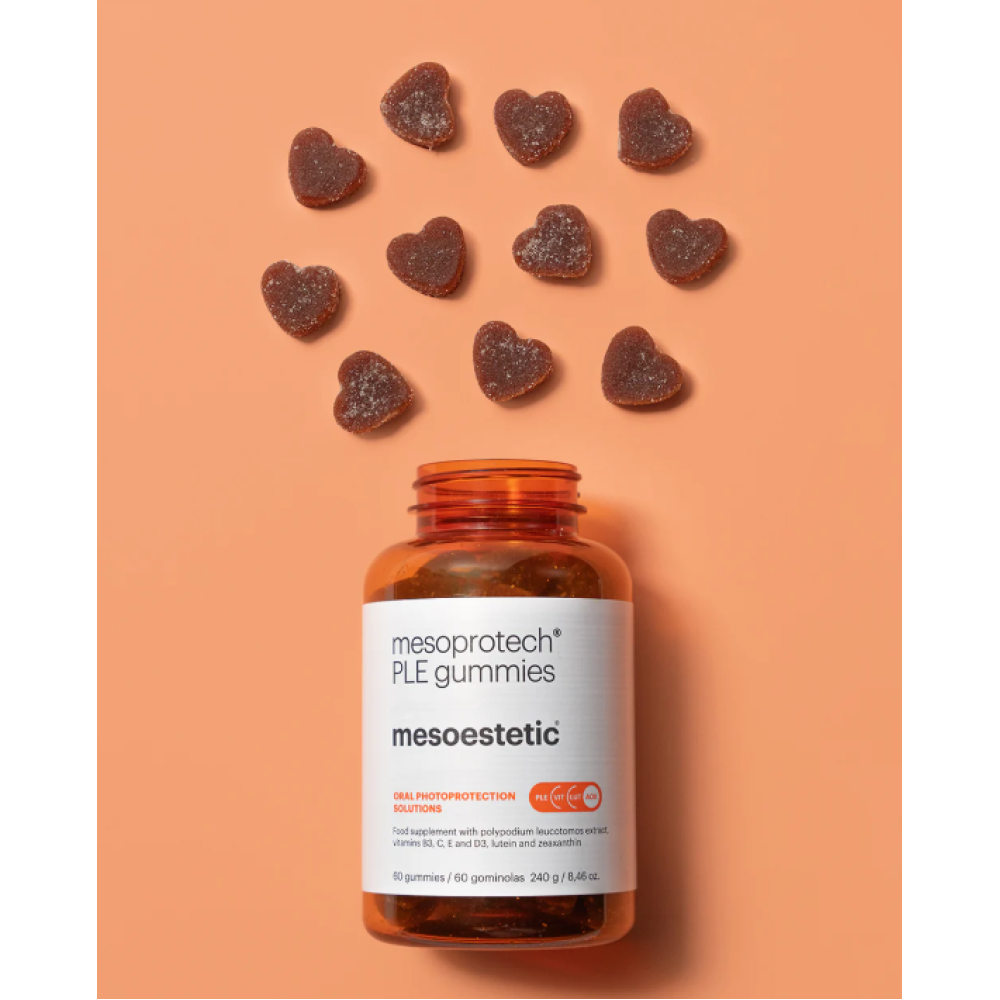 Слънцезащитни желирани таблетки Mesoestetic mesoprotech® PLE gummies, 60 бр.